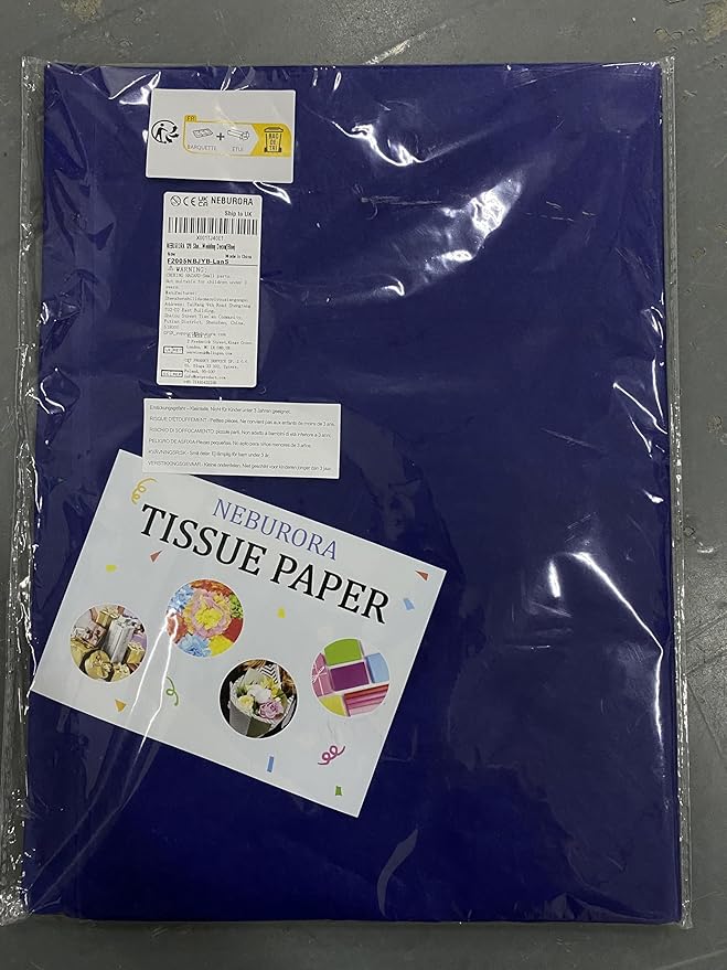 NEBURORA 120 Sheets Blue Tissue Paper - 14 x 20 Inches Navy Blue Wrapping Tissue for Gift Bags, Packaging, Floral Filler, Crafts, Birthday, Baby Shower, Wedding Decor