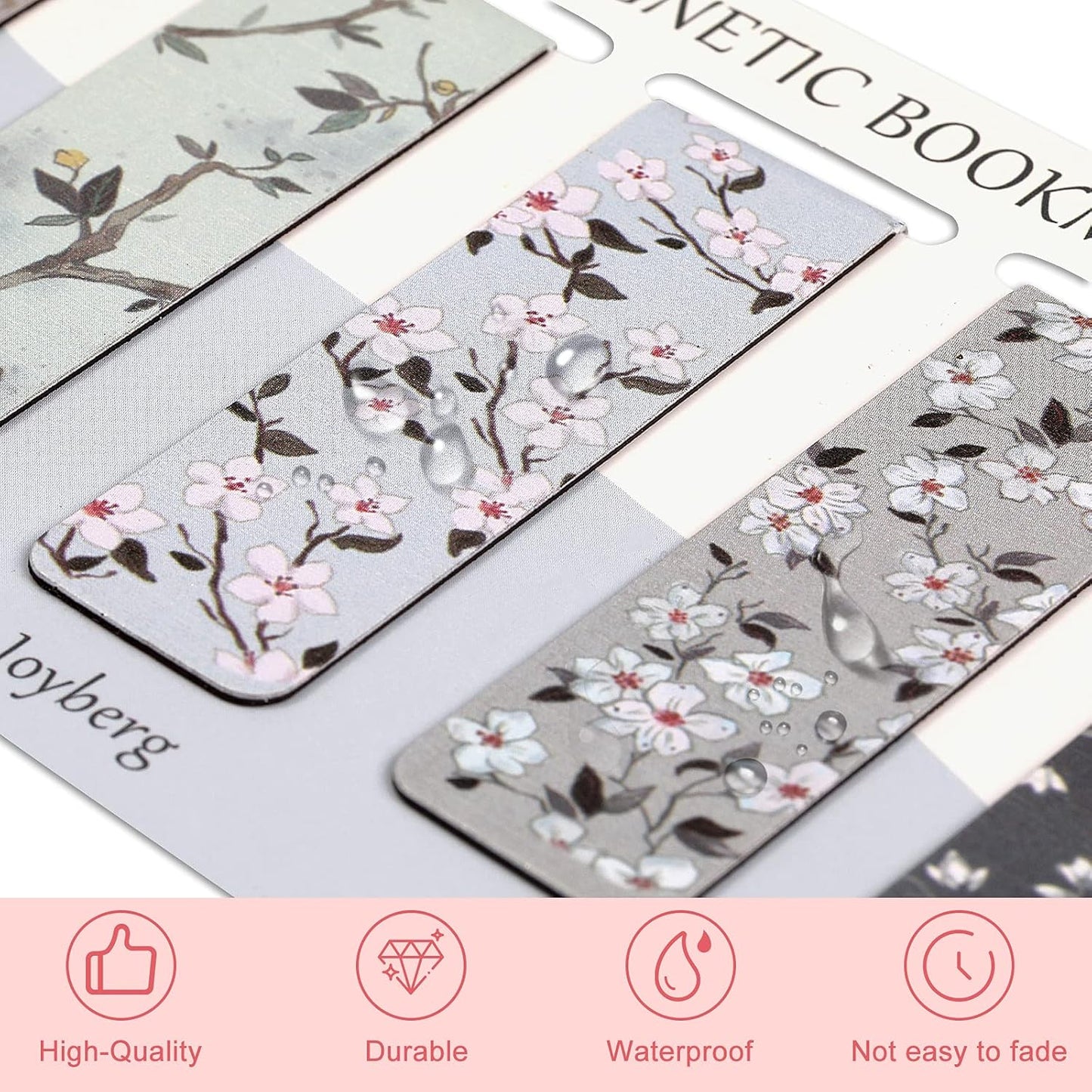 Skiennix Magnetic Bookmarks - 15 Floral Page Markers for Women, Students & Teachers