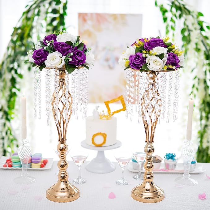 Flower Centerpieces for Wedding Tables: Wedding Table Decorations Purple & White Flower Balls Centerpieces for Engagement Cerebration Party Center Pieces 6 Packs