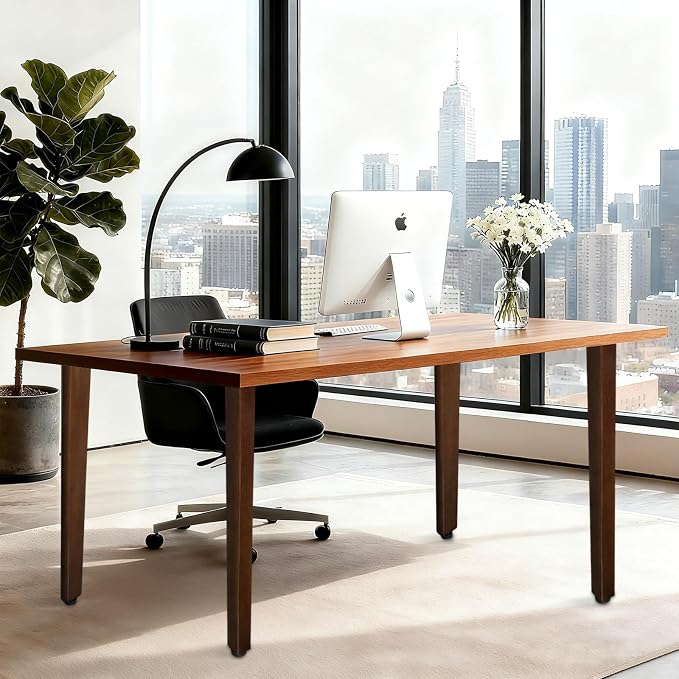 QLLY 28 inch Slant Wooden Table Legs, Solid Wood Angled Desk Legs, Furniture Legs, Set of 4, Easy to Install - Perfect for DIY Dining Tables, Coffee Tables, and Benches (Dark Walnut, 28")