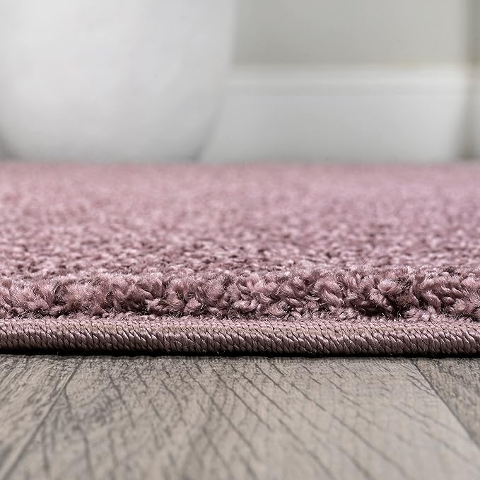 JONATHAN Y Haze Solid Low-Pile Light Purple Indoor Area Rug 6x9, Coastal,Bohemian,Minimalist,Classic, Easy-Cleaning for Living Room,Bedroom,Kitchen,Pet Friendly,Non-Shedding (SEU100R-6)