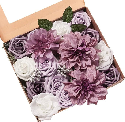 Artificial Flowers Combo, Fake Flowers for DIY Tables Centerpieces Baby Shower Bridal Shower Wedding Bouquet Arrangements Party Candle Holder Cake Decor Flower Home Decorations