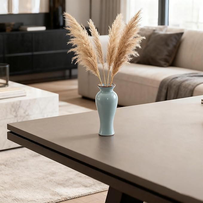 8-inch ice Cracked Glazed Ceramic vase, Modern Eastern Style Ceramic vase, Dining Table, Central Living Room Shelf Decoration (TQ04)