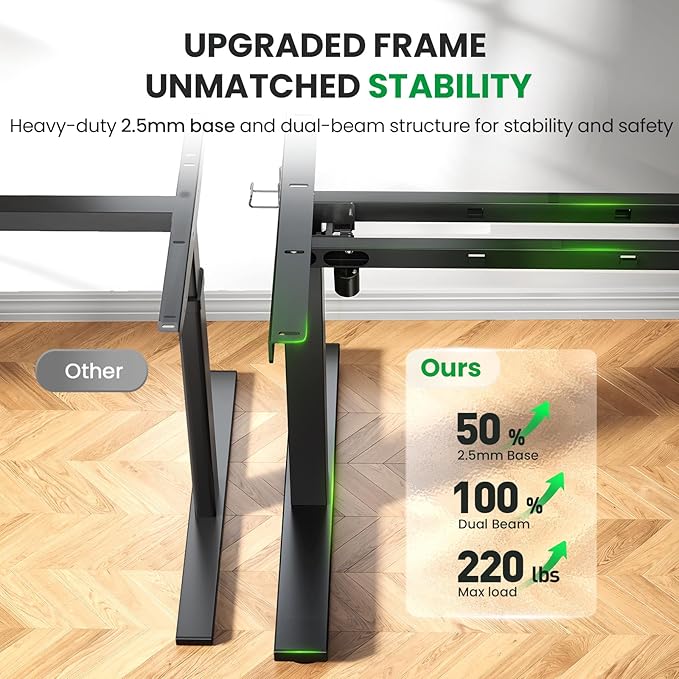 SIAGO Electric Standing Desk Adjustable - 71x30 Inch Sit Stand Desk with 1 Inch Thick Tabletop, Double Beam Frame, 3 Memory Height Adjustment, Cable Management for Home Office