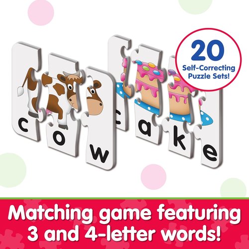 Learning Journey Match It! - Spelling Puzzle - 20 Self-Correcting Pieces for 3 & 4 Letter Words | Educational Toy for 4-Year-Olds
