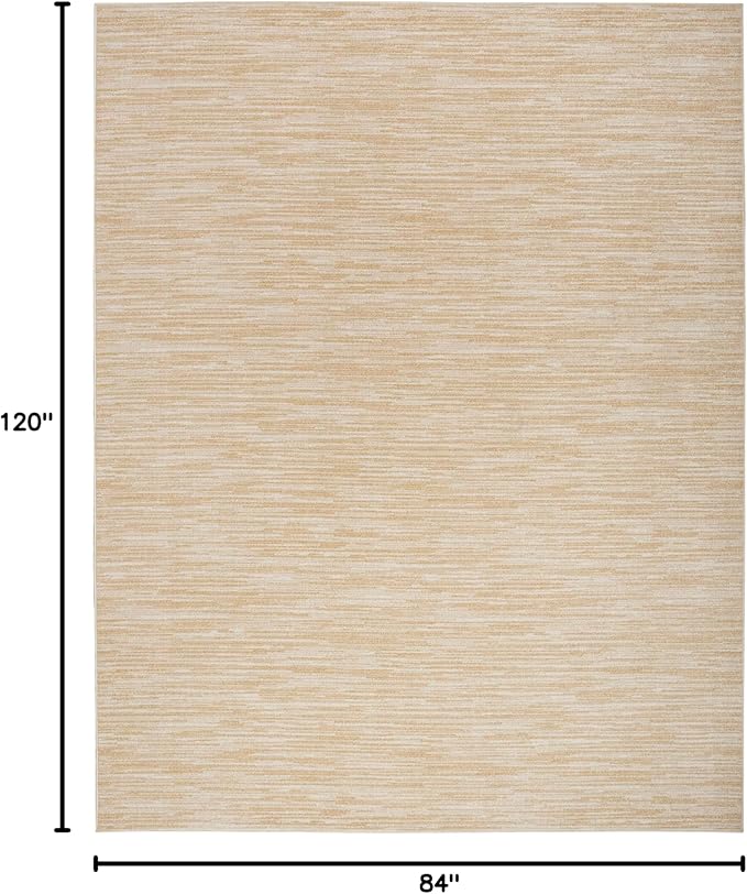 Nourison Home Nourison Essentials Ivory Gold 7' x 10' Area Rug - Easy Clean, Non Shedding, Bed Room, Living Room, Dining Room, Kitchen (7' x 10')