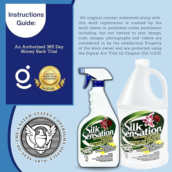 Sparkle Plenty Silk Sensation Artificial Flower & Plant Leaf Cleaner and Shine -Fake Flower Dusting Spray -Silk Plant Cleaner Spray No Wipe -Drip Dry Cleaning Supplies for Artificial Tree, Bundle of 2