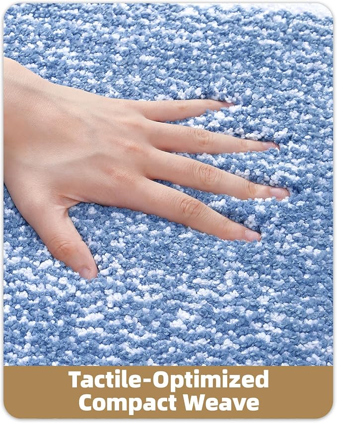 Color&Geometry Small Bath Mats for Bathroom Simple and Stylish, 16"x24" Light Blue Bathroom Rugs, Non Slip, Absorbent, Soft, Washable, Microfiber Bathmat Shower Mat Outside Shower