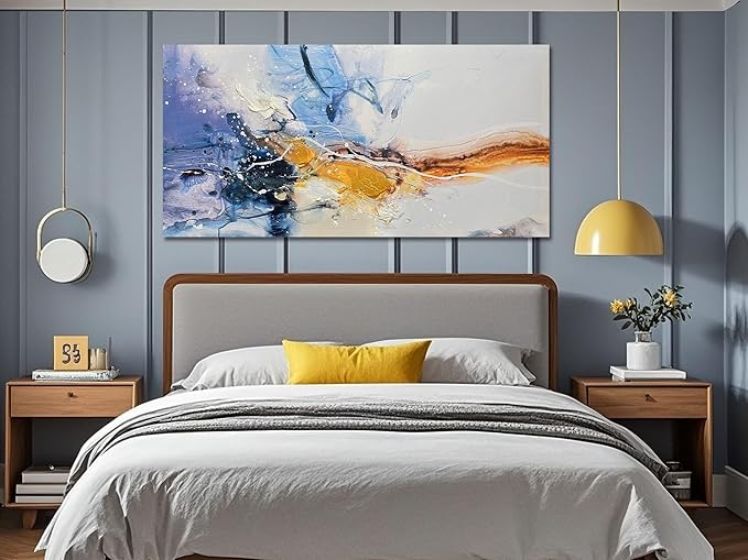 Ardemy Abstract Wall Art Extra Large Bedroom Canvas Wall Decor Living Room Modern Textured Pictures Paintings Artwork for Walls Kitchen Dining Room Home Office, 48"x24"
