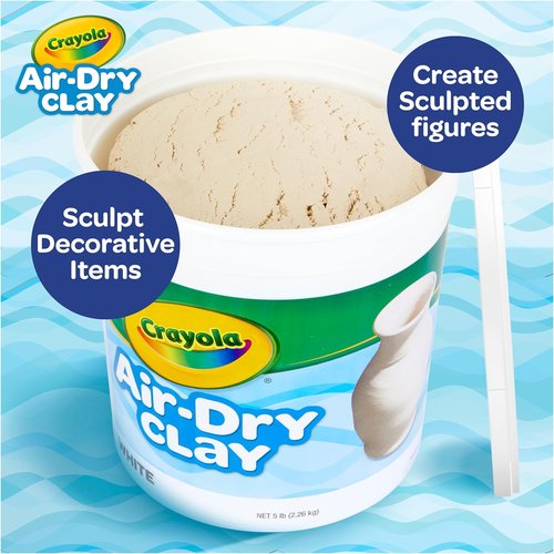 Crayola Air Dry Clay - Natural White Modeling Clay for Kids | 5lbs Bulk Craft Supplies