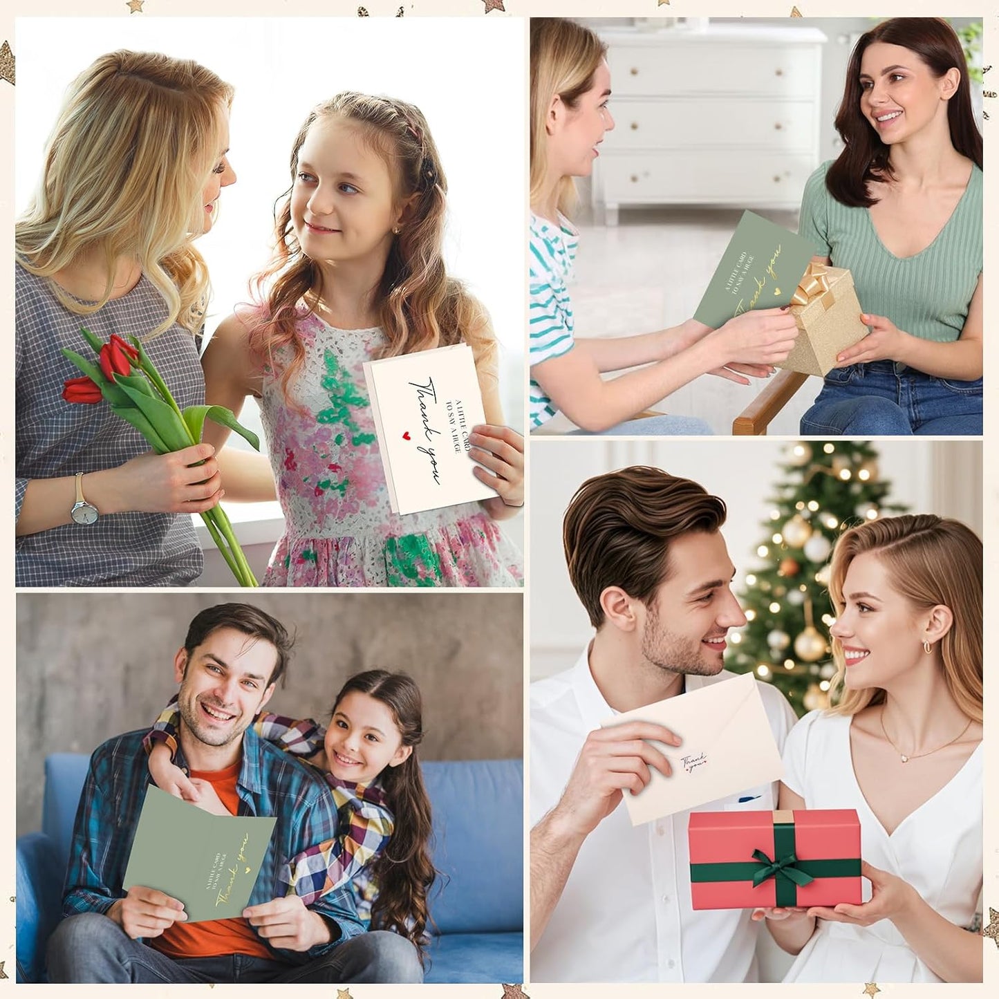 Thboxes Thank You Cards - 36 Pack 4x6 Inch Blank Note Cards with Envelopes & Stickers for All Occasions
