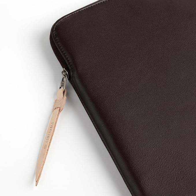 Comfyable Slim Protective Laptop Sleeve Compatible with 13/13.3/14 Inch MacBook Air & MacBook Pro, Mac Travel Case, Laptop Pouch, Slim PU Leather Cover M5/M4/M3/M2/M1 2025-2021, Chocolate