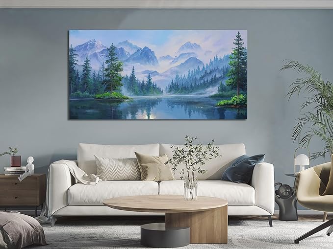 Ardemy Large Landscape Wall Art Nature Canvas Textured Forest Scenery Pictures Wall Decor Living Room Paintings Artwork Bedroom Home Office, 48"x24"