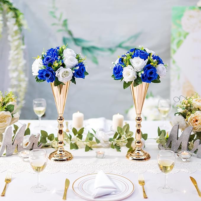 Flower Centerpieces for Wedding Tables: Wedding Table Decorations Royal Blue White Flower Balls Centerpieces for Engagement Cerebration Party Center Pieces 10 Packs