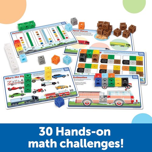 Learning Resources MathLink Cubes - 115-Piece Kindergarten Math Activity Set | Engaging STEM Games for Ages 5+