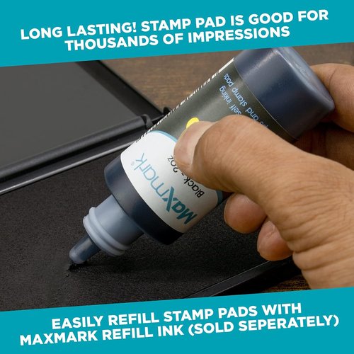 MaxMark Large Gray Stamp Pad - Premium Quality Felt Pad | 2-3/4" x 4-1/4" Size