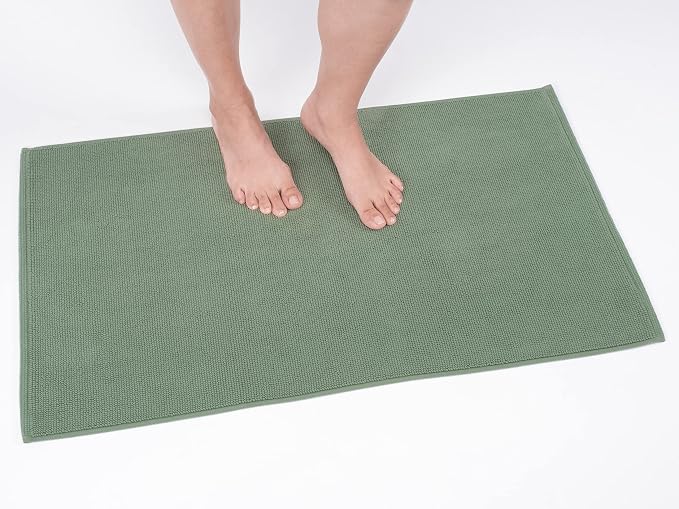 Cotton Paradise 100% Cotton Turkish Bathmat Rug, Soft Absorbent Quick Dry Non Slip, 17x24 Bathmat Rug, Sage Green