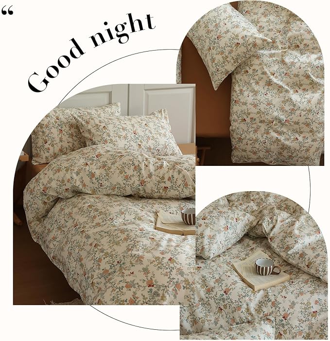 HighBuy Pink Flowers Duvet Cover Twin XL Kid Girl Cottagecore Bedding Comforter Cover with 2 Pillowcase Soft Cotton Peach Floral Bedding Set Twin XL Boho Duvet Cover Set 3 Piece