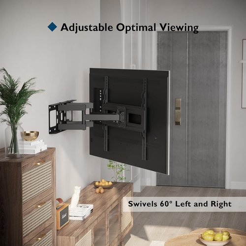 BONTEC Full Motion TV Wall Mount - Swivel & Tilt for 23-70 Inch TVs, Holds Up to 99 lbs, Easy Assembly