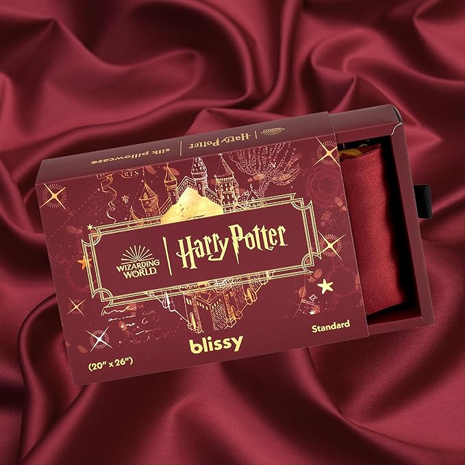 Blissy Silk Pillowcase - 100% Pure Mulberry Silk - 22 Momme 6A High-Grade Fibers - Silk Pillow Cover for Hair & Skin - Regular, Queen & King (Harry Potter - Marauder's Map, Queen)