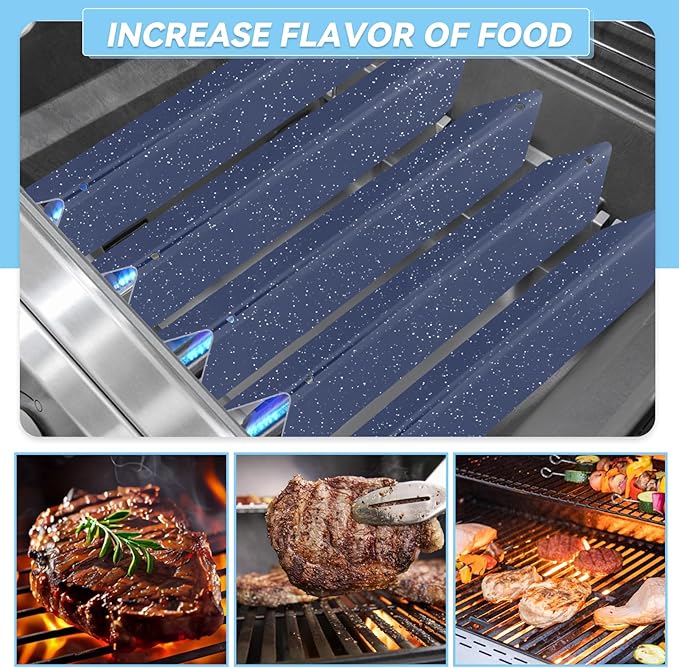 15.3 inch Flavorizer Bars for Weber Spirit 300 and GS4 Spirit II 300 Series E310 E320 E330 S310 S320 S330 with Front Control Knobs, Porcelain Steel Grill Heat Plates Replacement for 7636, 5 Pack