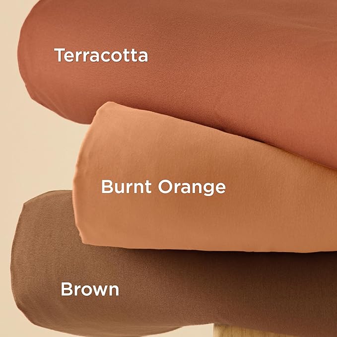 Bedsure Duvet Cover California King Size - Soft Double Brushed Bedding Set for Kids & Adults, Zipper Closure, 3 Pieces, Includes 1 Duvet Cover (104"x98") & 2 Pillow Shams, NO Comforter, Burnt Orange