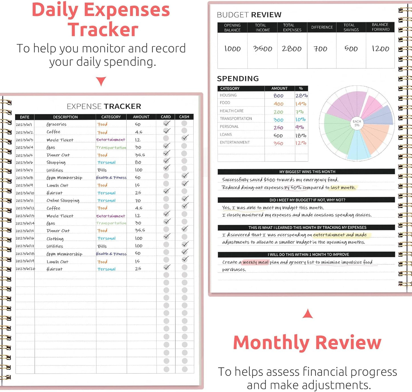 Skiennix Budget Planner - Stylish Gel Pen Included | Perfect for Organizing Finances