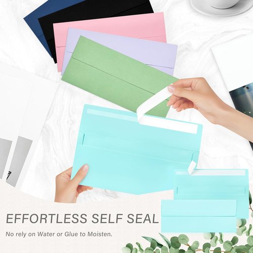 Light Blue Self-Seal Business Envelopes by [Brand Name] - 50 Pack for Secure Mailing | 4 1/8 x 9 1/2 Inches