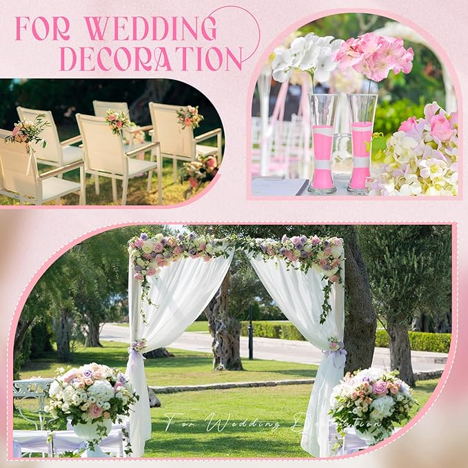 Unittype Silk Hydrangea Artificial Flowers Heads with Stems Faux Hydrangea Flowers for Wedding Centerpieces Bouquets DIY Floral Decorations for Home Indoor(White and Pink,200 Pieces)