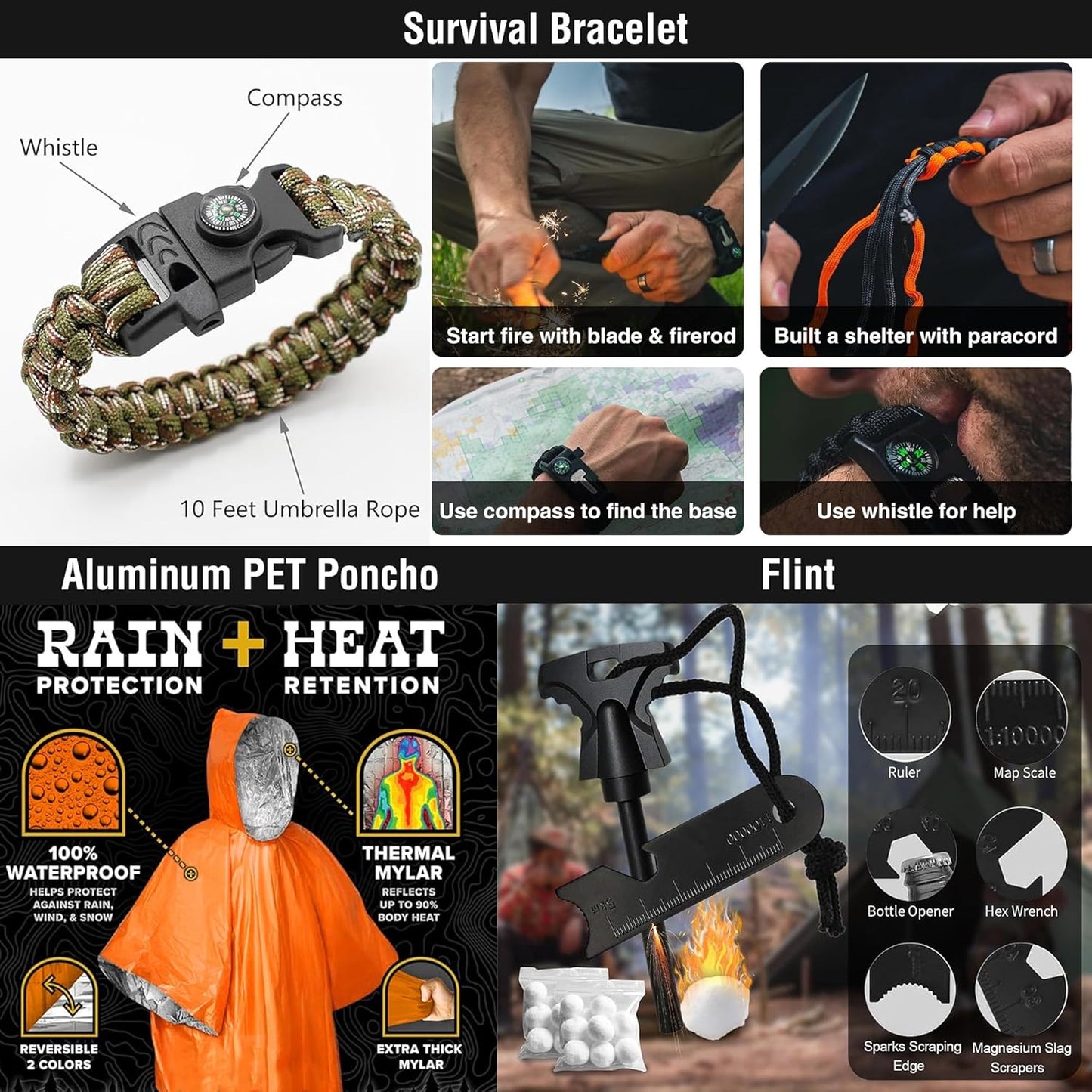 Survival First Aid Kit - 190 Pcs Tactical Medical Supplies | Military IFAK EMT Molle Pouch for Outdoor Adventures