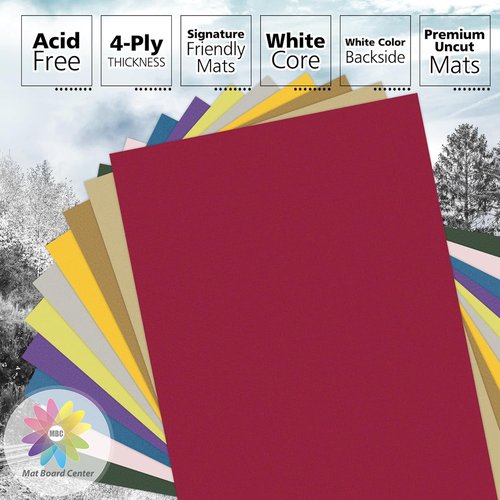 Mat Board Center - 10 Pack Uncut Mat Boards | 11x17 Mixed Colors for Crafts & Framing