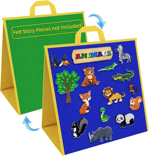AKAYOK Large Felt Board - 17"x17" Interactive Flannel Board for Toddlers | Visual Learning & Storytelling