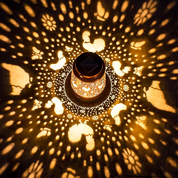 Christmas Gifts for Women Chicken Solar Lanterns Outdoor Waterproof Hanging Solar Lights Chicken Gifts for Women Men Metal Decorative LED Lanterns for Garden Decor,Yard,Patio,Lawn,Pathway,Landscape