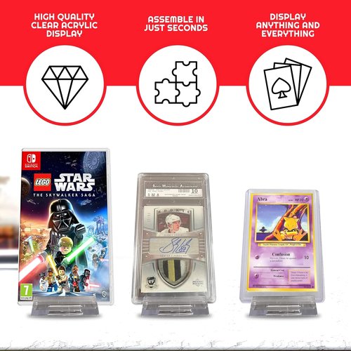 EVORETRO Comic Book Toploader - Adjustable Acrylic Display Stand for Current & Silver Age Comics | 10-Pack