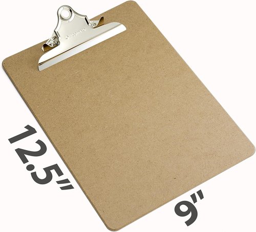 Officemate Recycled Wood Clipboards - 6 Inch Clip, Letter Size (9 x 12.5 Inches), Brown | 6 Pack
