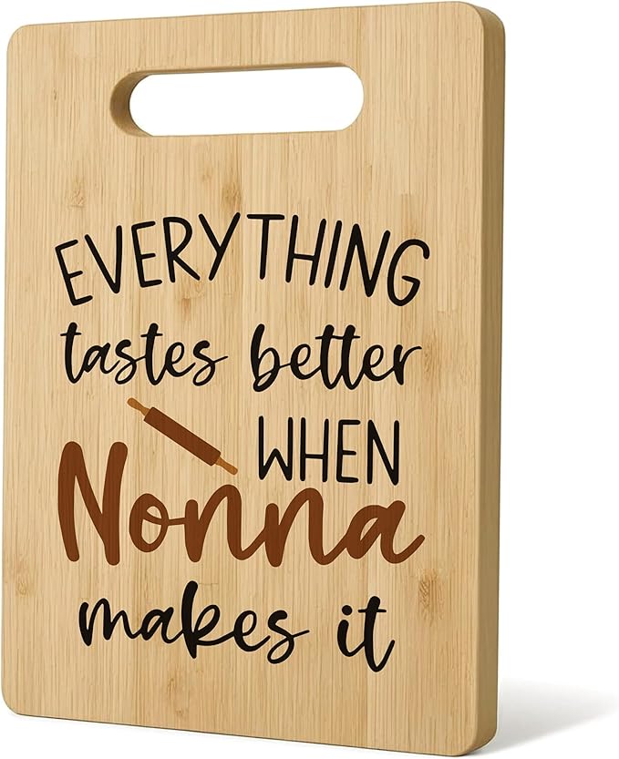 Nonna Cutting Board, Grandma Cutting Board Gifts For Nonna,Mother's Day Kitchen Gifts for Mom from Daughters Sons Kids, Grandma Kitchen Gifts, Nonna's Kitchen Decorative Bamboo Chopping Board