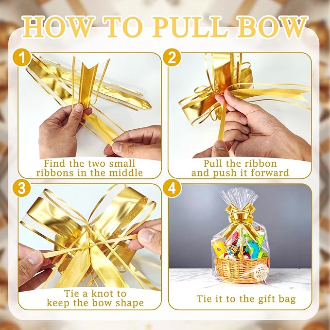 PigPotParty 24"x30" Clear Cellophane Gift Bags - Includes Bows – 10 Pack Large Cellophane Wrap for Gift Baskets, Plastic Gifts Bags for Gift Giving