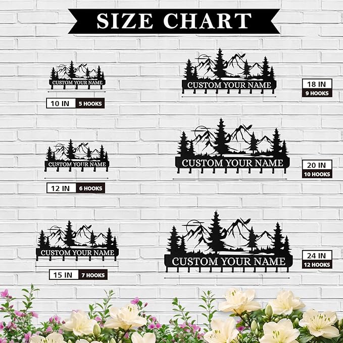 Personalized Metal Key Holder Hooks Organizer | Wall Mount Key Hanger for Kitchen, Bedroom, Hallway, Office