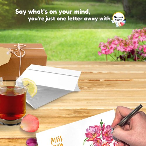 5x7 Envelopes by [Brand Name] - 110 White A7 Envelopes for Invitations - Perfect for Weddings & Events - Self-Seal Design