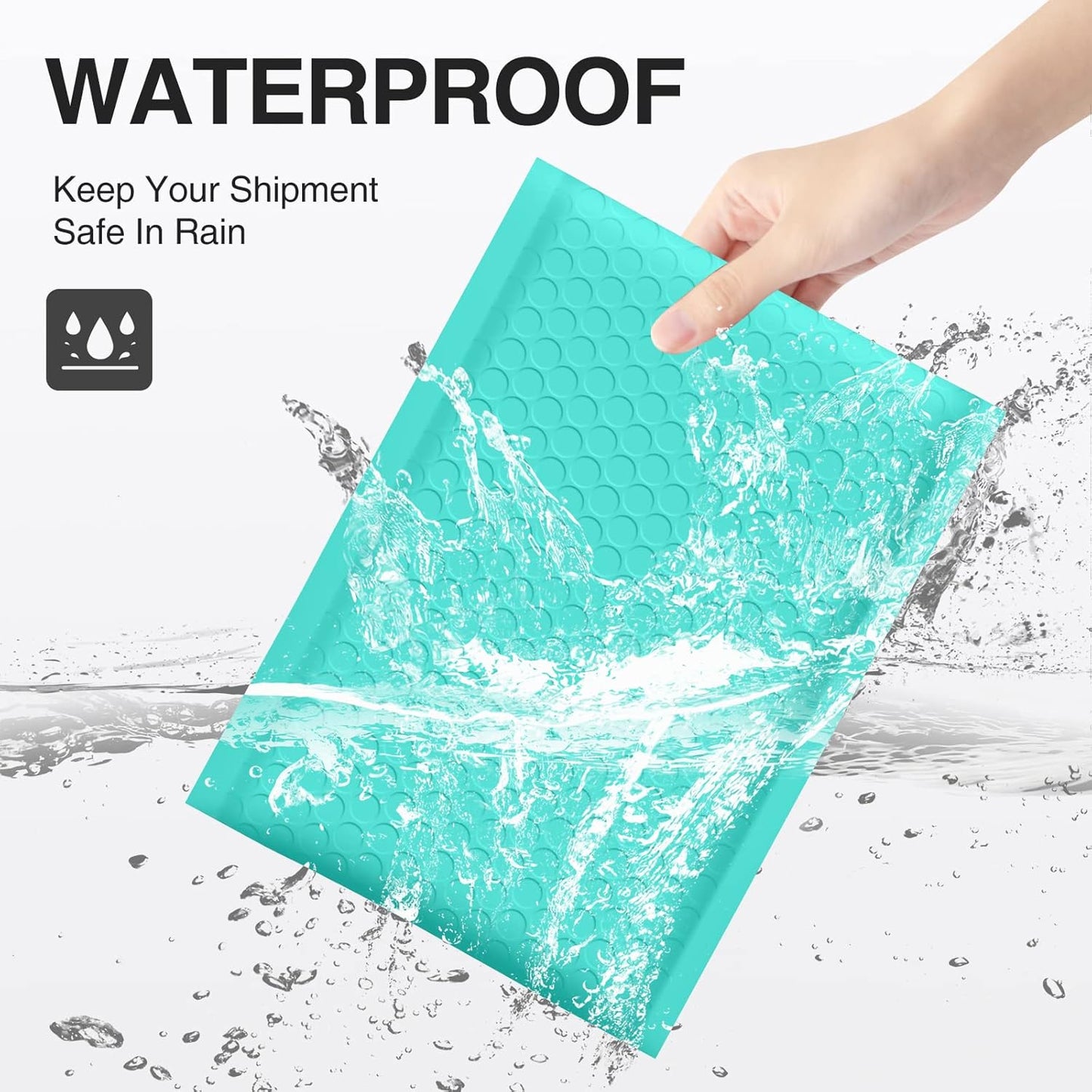 UCGOU Bubble Mailers - Waterproof Teal Poly Padded Envelopes | 6x10 Inch, 100 Pack for Small Business Shipping