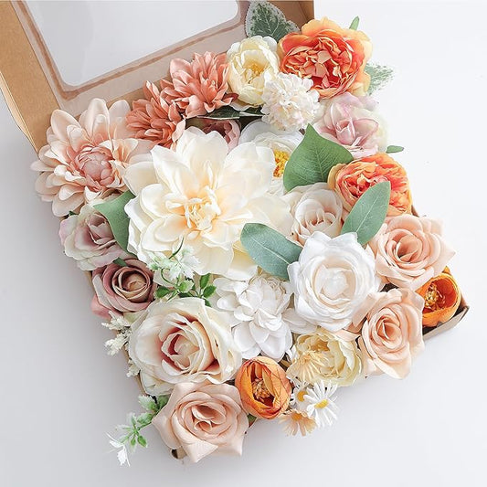 Artificial Flowers Combo, Fake Flowers for DIY Tables Centerpieces Baby Shower Bridal Shower Wedding Bouquet Arrangements Party Candle Holder Cake Decor Flower Home Decorations