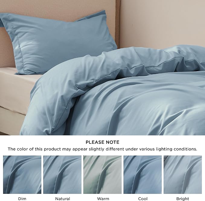 Bedsure Duvet Cover Twin/Twin XL Size - Extra Soft Double Brushed Bedding Set with Zipper Closure, 2 Pieces, Includes 1 Duvet Cover (68"x90") & 1 Pillow Sham, Comforter Not Included, Mineral Blue