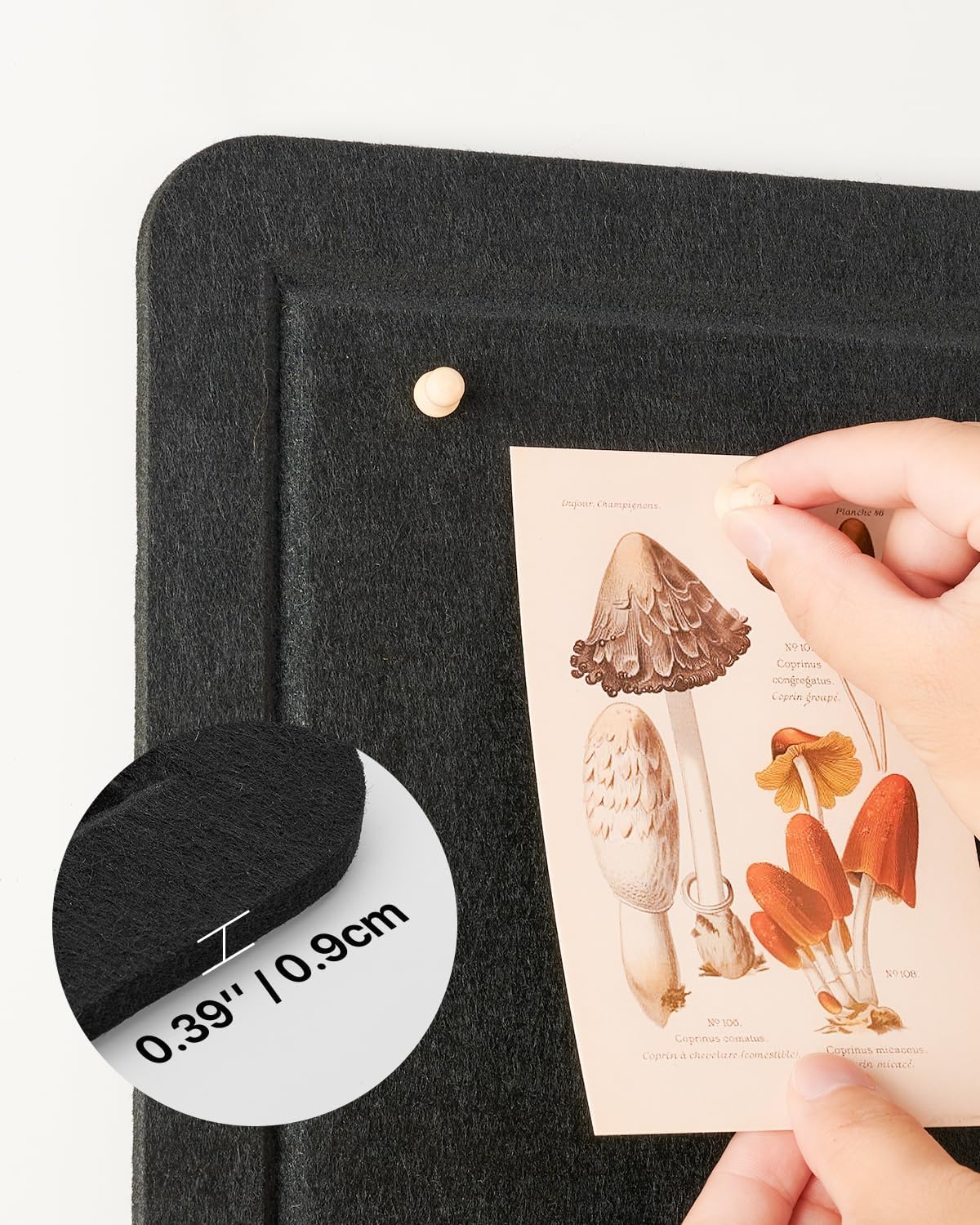 Skiennix Bulletin Board - 36x24 Inch Cork Board Alternative | 6 Pack Felt Pin Boards with 30 Adhesive Tabs - Black