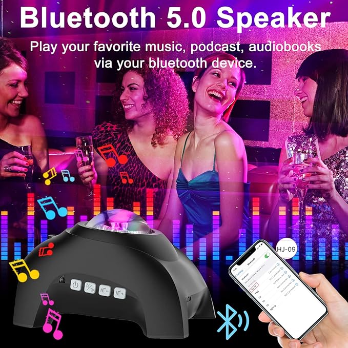 Galaxy Projector, CIMELR Star Projector Night Light with Bluetooth Speaker, White Noise Machine, Remote Control - Northern Lights Aurora Projector for Bedroom, Room Decor, Party, Gift for Kids Adults