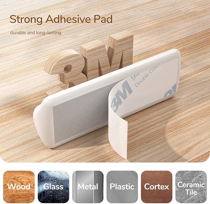 Syncwire Cable Clips, Cord Organizer Cable Management Self Adhesive USB Cable Holder System for Organizing Cable Cords, Ideal for Home, Office, Car, Nightstand, Desk Accessories, 5 Pack (White)