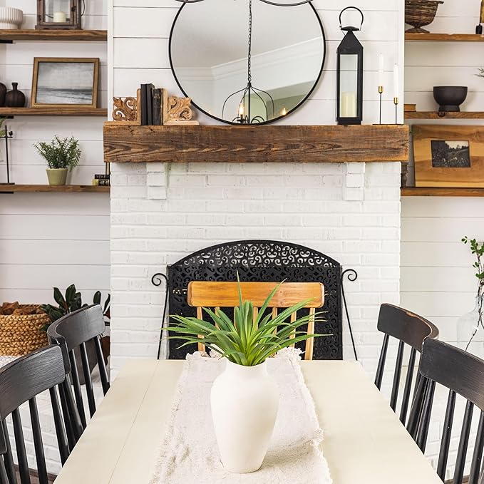 Vase and Succulents White Textured Ceramic Vase 10.5 Inch with Aloe Plant 19 Inch Minimalist Vases for Centerpieces Home Decor with Faux Aloevera Leaf Agave Plant in Decorative for Entryway Decor