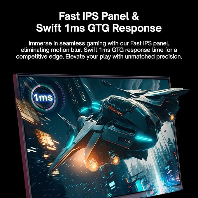 Pixio PX248 Wave 24 inch 200Hz Refresh Rate FHD 1080p Resolution Fast IPS Panel 1ms GTG Response Time Built-in Speakers Gaming Monitor with Adaptive Sync
