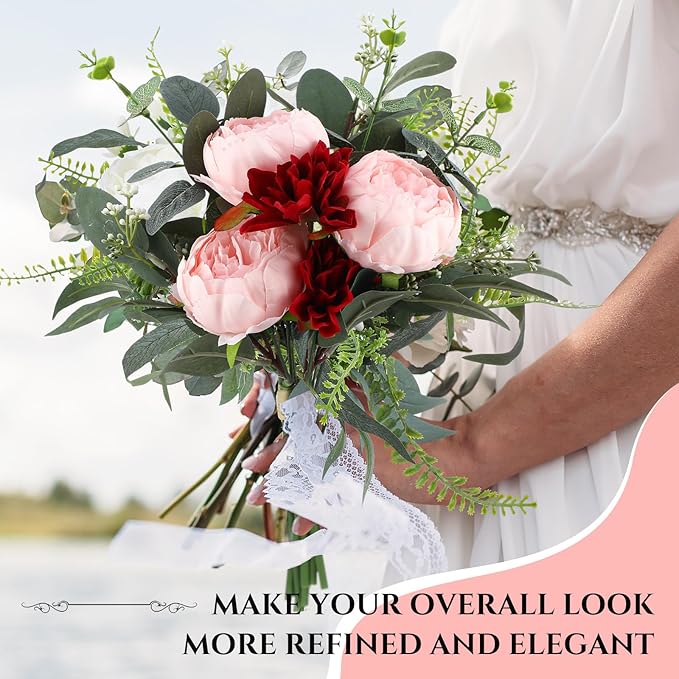 Zeyune 50 Pcs Wedding Artificial Peonies 4 Inch Fake Silk Peony Faux Peonies Artificial Valentine Flowers Bulk Rose Flowers Heads for Valentine Decoration Vintage Wedding Home Office(Pink)