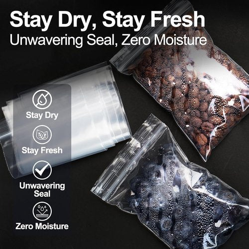 AGBOLO Small Zip Bags - 1200 Pcs Resealable 3x4'' Durable Plastic Baggies for Jewelry & Business | Clear