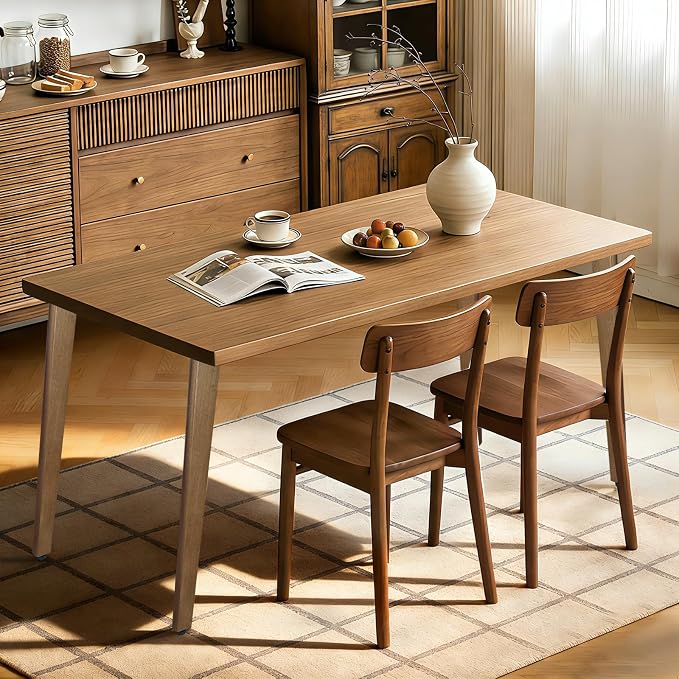 QLLY 26 inch Slant Wooden Table Legs, Solid Wood Angled Desk Legs, Furniture Legs, Set of 4, Easy to Install - Perfect for DIY Dining Tables, Coffee Tables, and Benches (Walnut, 26")